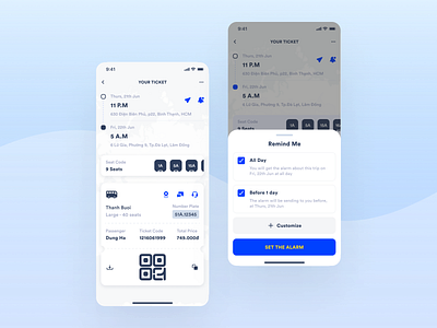 Bus Booking app application design figma flat minimal ui ux