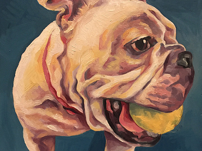 Oil Pet Portrait commission dog oils painting portrait
