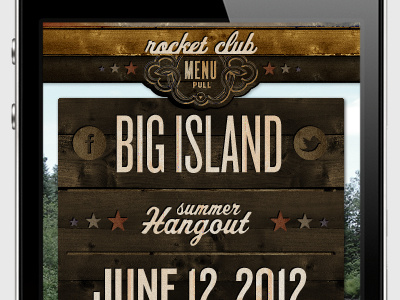 Rocket Club - Mobile "North Country Hangouts" Interface country iphone ui wood