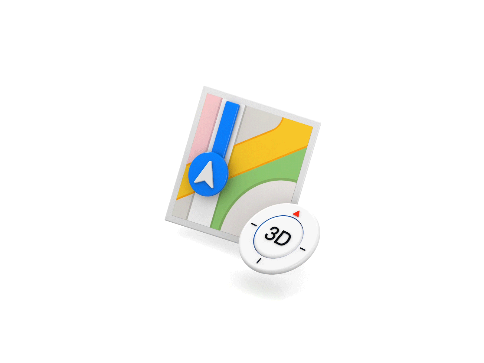 Maps (From my 3D Icon set) 3d apple artwork augmentedreality cinema4d design graphicdesign icon illustrations maps user experience userinterface