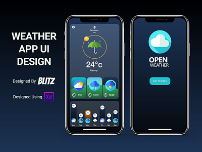 Weather App Ui Design adobexd app design draft invitation invite project ui design weather weather app