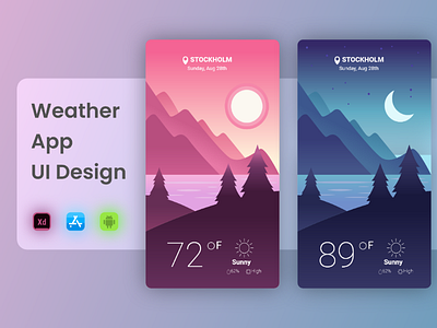 Weather App UI Design | Adobe XD | adobexd app design ui uiux weather weatherapp