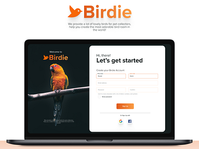 Daily UI - Sign Up for Birdie