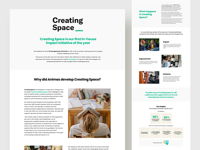 Creating Space | Landing Page UI Design art direction brand identity branding digital design ui design