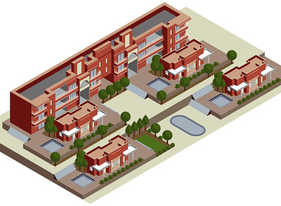 Isometric Illustration design flat illustration isometric illustration minimal typography