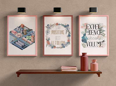 Prints for walls design flat illustration isometric illustration lettering lettering art poster print typography