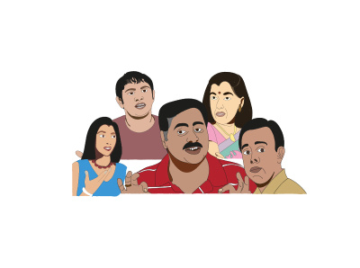 TV Show Characters - Sarabhai Vs Sarabhai branding design illustration portfolio portrait portrait art portrait illustration portrait painting portraits poster poster art poster design print vector