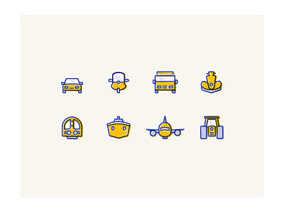 Transport icons bike car icons transport truck