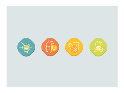 Agency process icons create creative process ideate launch production