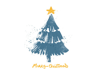 Merry Christmas brush christmas handlettering ink lettering star tree