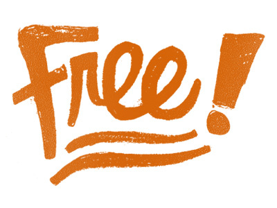 Free! drawing lettering orange text