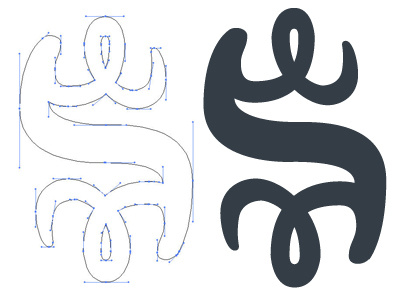 More progress on the S illustrator logo type