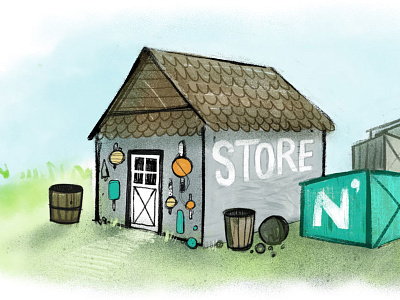 Store 'n Fetch drawing house illustration ipad procreate
