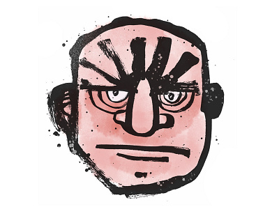Grump character drawing illustration ink sticker