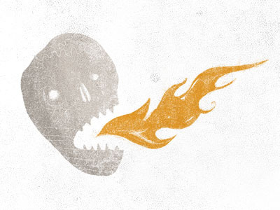 fire spitting skull