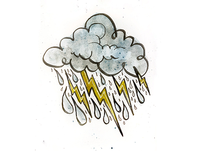 Storm clouds cloud drawing ink lightning rain watercolor