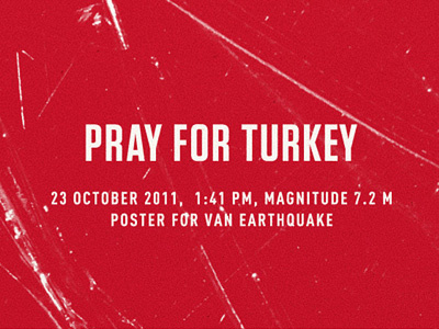Pray for Turkey design donation earthquake poster red turkey typography