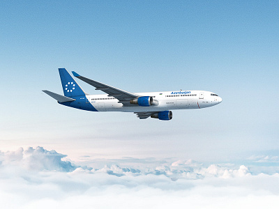 Azerbaijan Airlines Brand ID airlines azerbaijan blue brand clouds icon id identity livery logotype modern typography