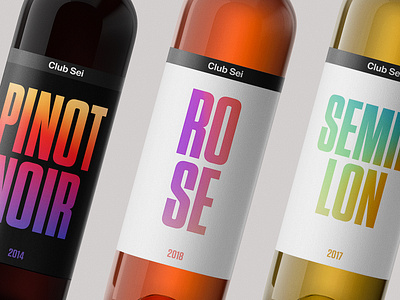 Club Sei Wine color identity identity design package design typogaphy vibrant vivid