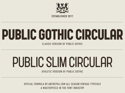 Public Slim Circular font gothic light retro typography vintage