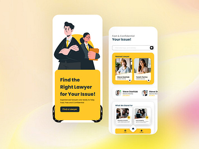 Find ‍a Lawyer App UI Design Concept app branding cool design crypto wallet cryptocurrency design illustration justice lawyer app ui minimalist design new app ui new app ui design new design trend ui ui inspire vector