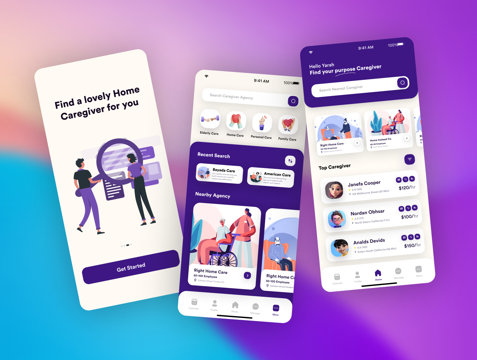 Hire Home Caregiver App UI Concept by Shariar Ragib on Dribbble