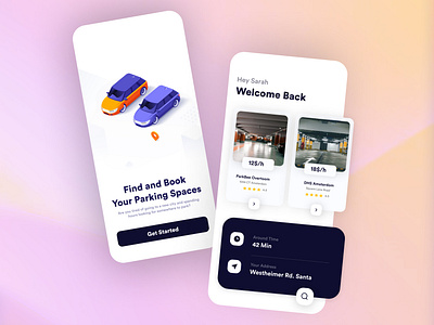 Find Parking Space App UI Concept Design