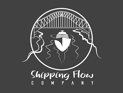 awesome Monochrome ship logo flat design style art branding design flat icon illustration illustrator logo ships vector