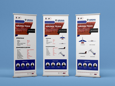 ARUMA ABRA ANTAKUSUMA Roll up banner design aircraft banner branding design graphic design logo modeling roll up roll up banner team