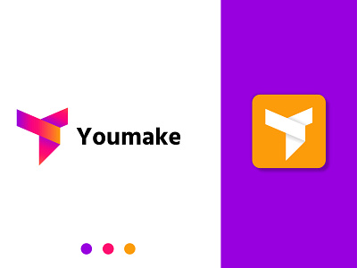 Youmake Logo branding design flat graphic design logo y