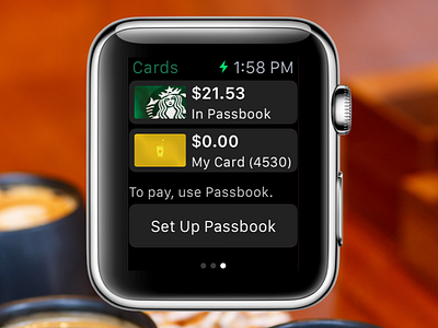 Starbucks Cards on Apple Watch apple watch card cards ios starbucks watch