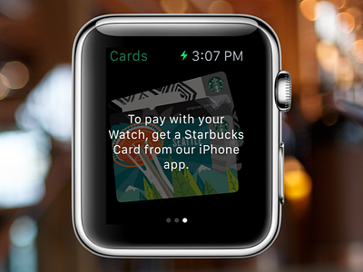 Starbucks Cards on Apple Watch - Empty State