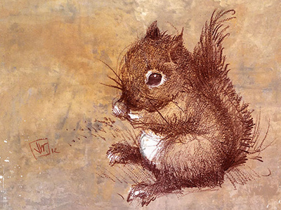 Red Squirrel animal digital drawing squirrel