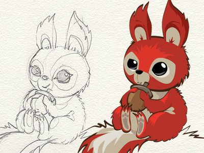 Red Squirrel Chibi - Sketch To Final by Jonathan Wilson on Dribbble