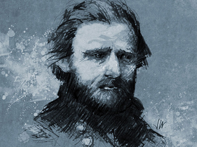 Ulysses Grant Portrait Illustration civil war digital art download history illustration portrait
