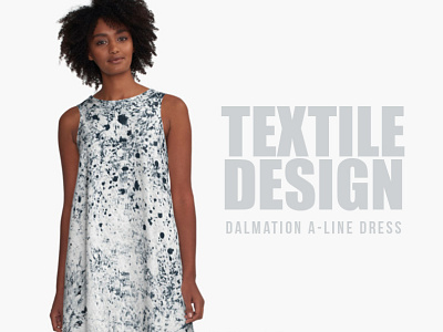 Dalmation A-Line Dress black dresses fashion textile textile design white