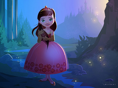 Princess Amber adobe illustrator concept art digital art game development gamedev illustration mobile app