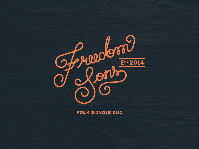 Freedom Sons acoustic brand duo folk hand made indie lettering logo mark music