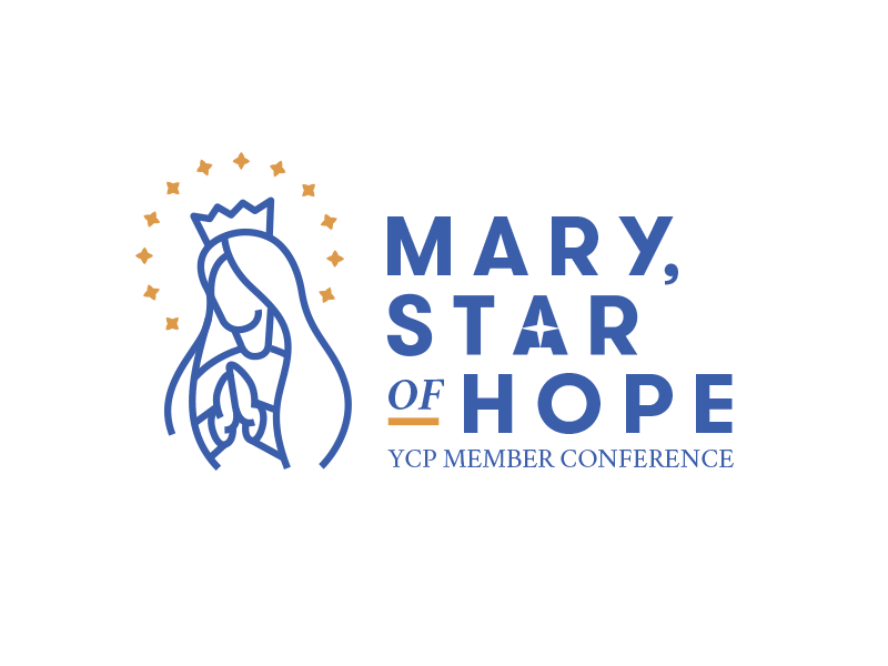 YCP-CON18 | Logo branding catholic church cleveland conference crown hope logo mark mary star youth