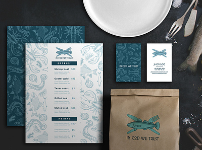 Seafood restaurant - logodesign and branding branding design illustration logo package design vector