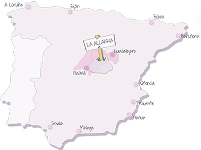 Alcarria Map illustration spain tourism vector web design