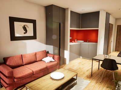 Studio Apartament | visualization #03 architectural visualization architecture archvis interior architecture unreal engine 4