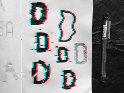 Glitch letter D