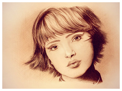 Sonya portrait draw drawing face girl illustration image painting pen pencil picture portrait proart prokopenko