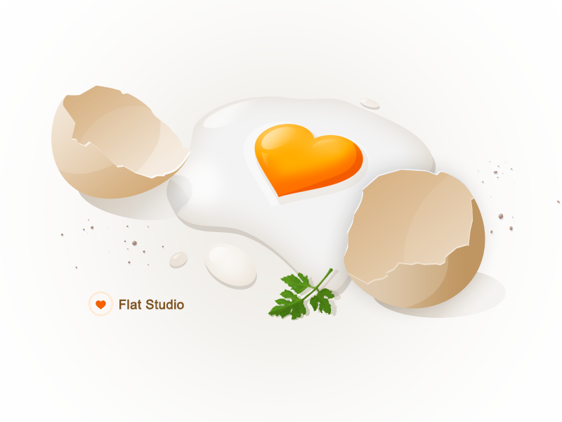 Illustration Fs #5 heart vector flat studio fs egg illustration