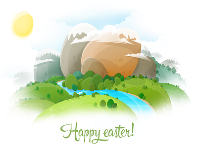 Happy Easter! easter egg eggs holiday illustration nature