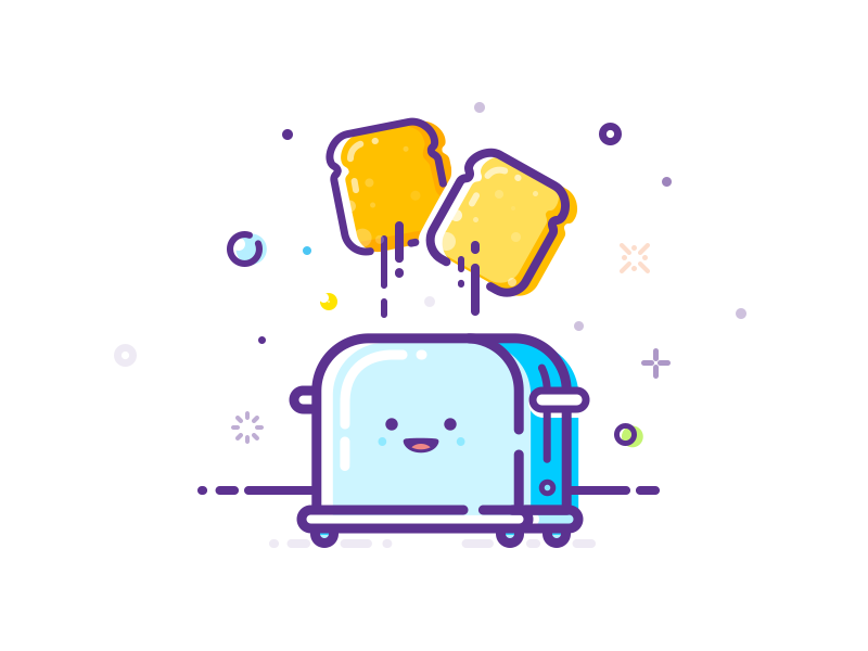 Happy toaster! pro art pro-art illustration mbe toast bread food kitchen toaster happy