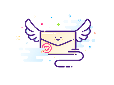 Love letter character clouds flight fun heart letter love mail mbe message mood proart prokopenko smile soar wings writing