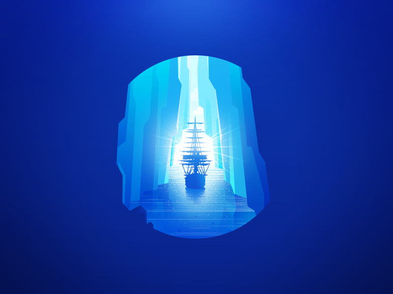 Ice split gorge vessel prokopenko proart sail sea cold split ship water ice