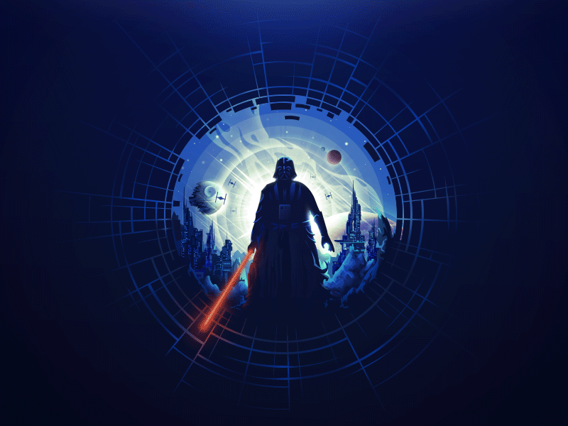 Dark Emperor dark lord darth vader death star emperor empire forest galaxy illustration jedi landscape planet power proart prokopenko space star wars stars sword war wars